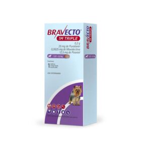 Bravecto® 1M Triple Antiparasitario Interno y Externo para Perros – Protección: 1 Meses