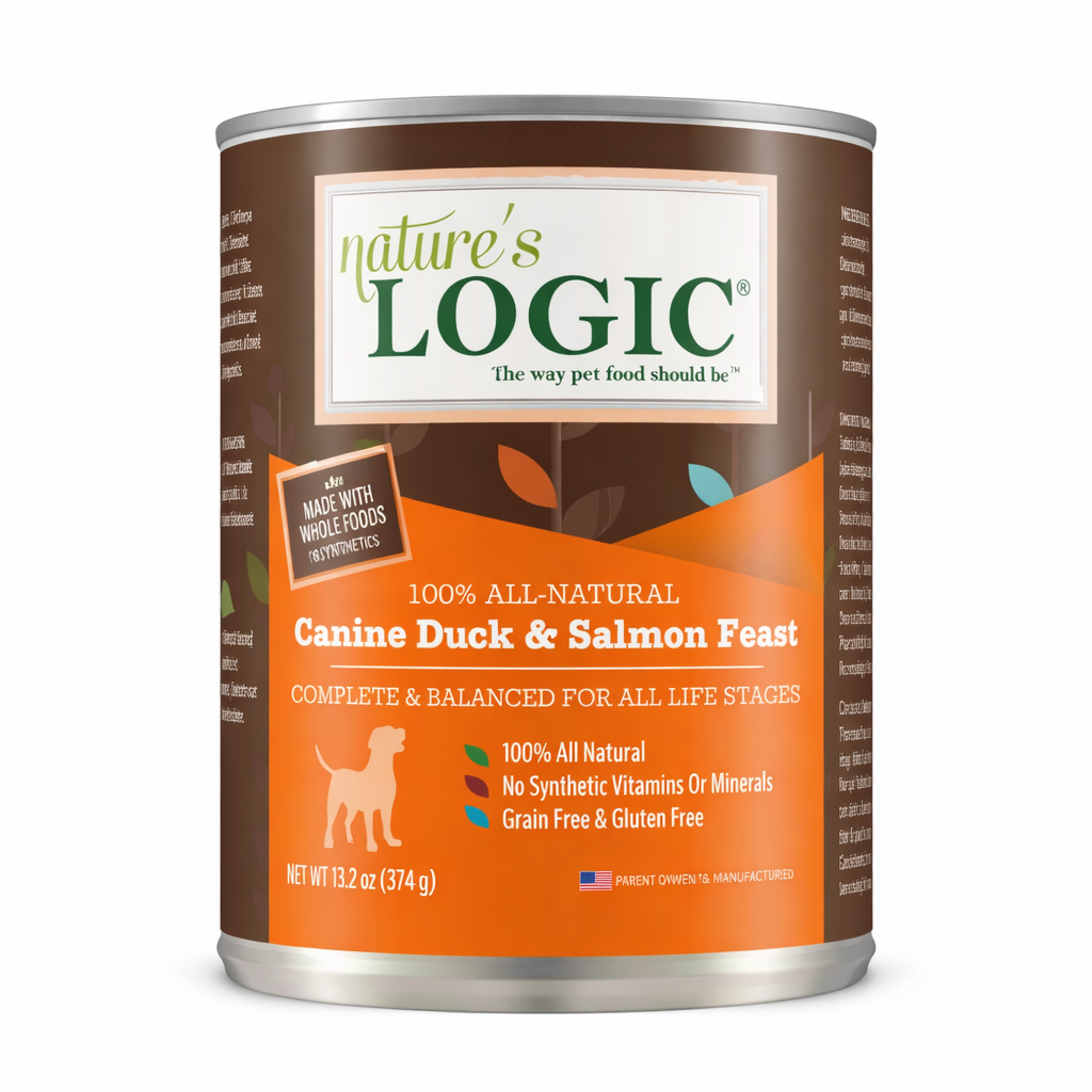 nature’s logic canine duck & salmon feast – lata para perros