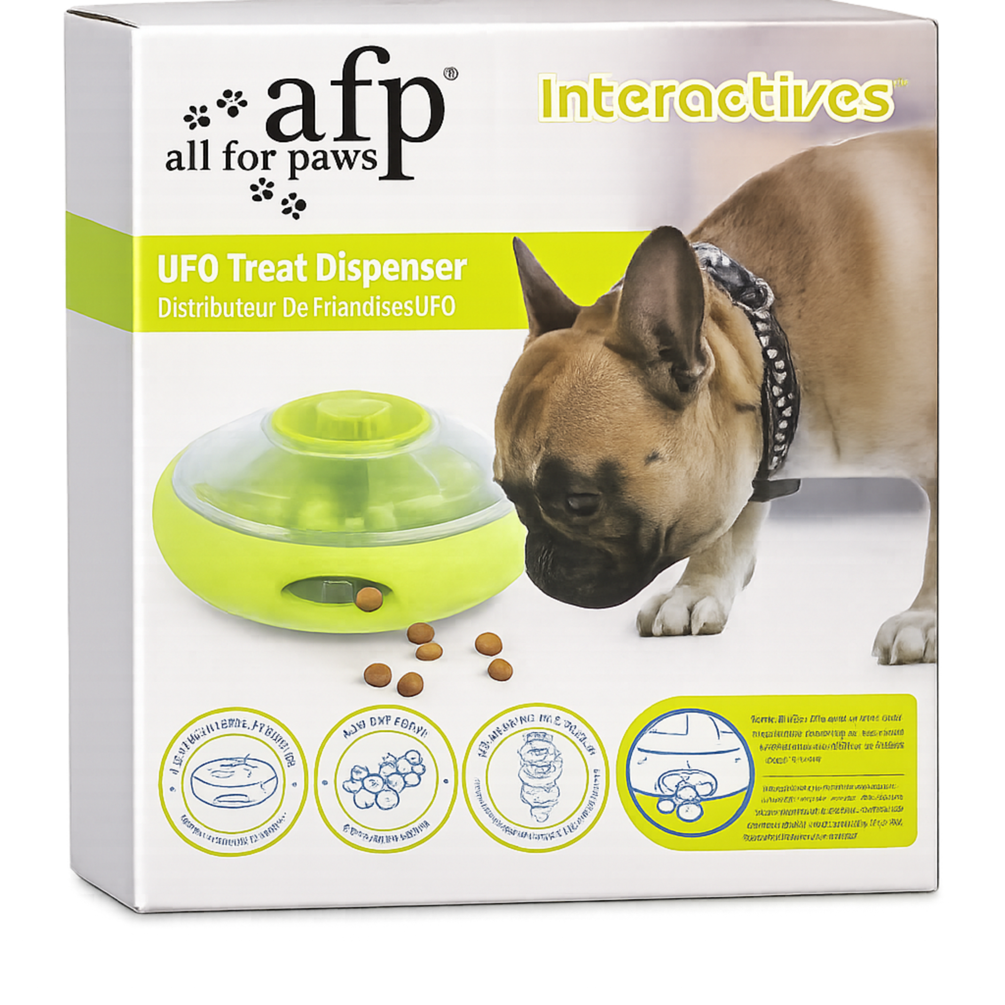 ufo treat dispenser – juguete interactivo dispensador de premios para perros