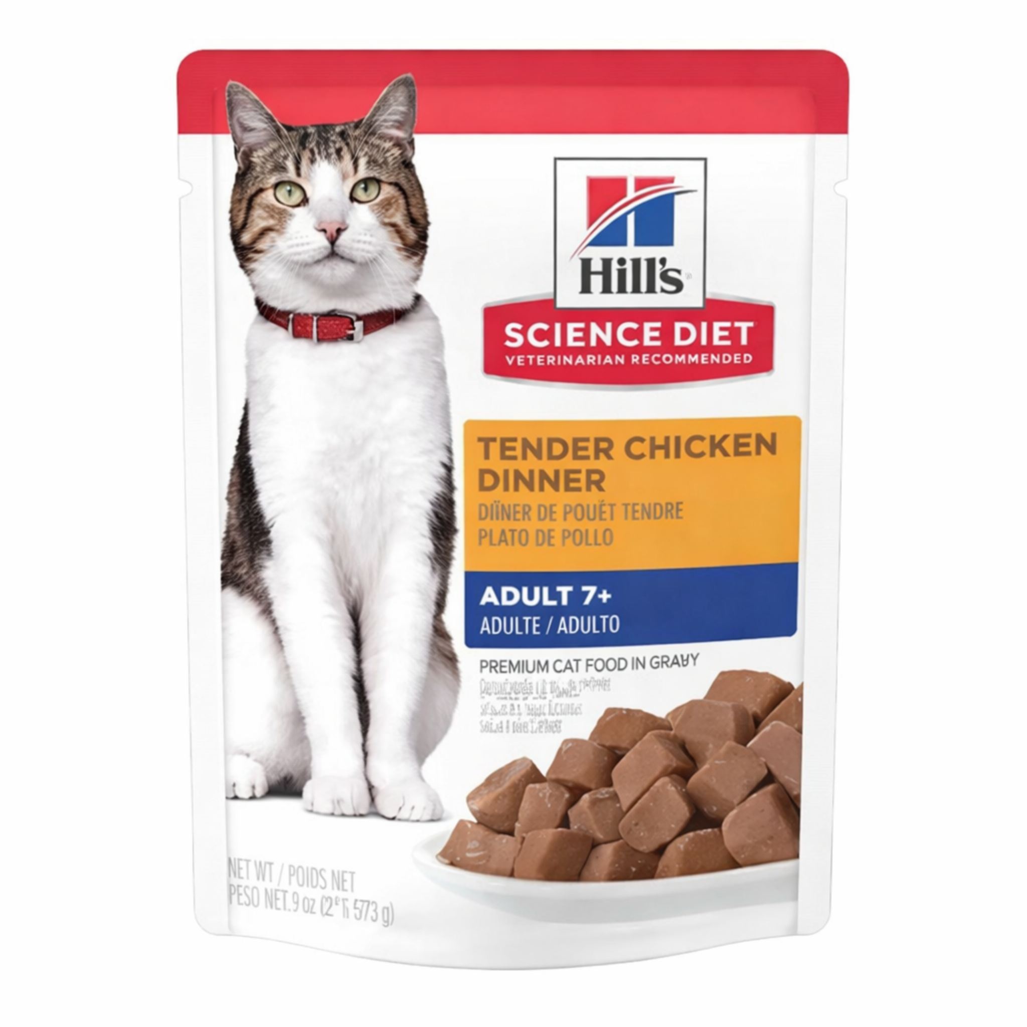 hill’s science diet adult 7+ tender chicken dinner – alimento húmedo para gatos adultos mayores 85g