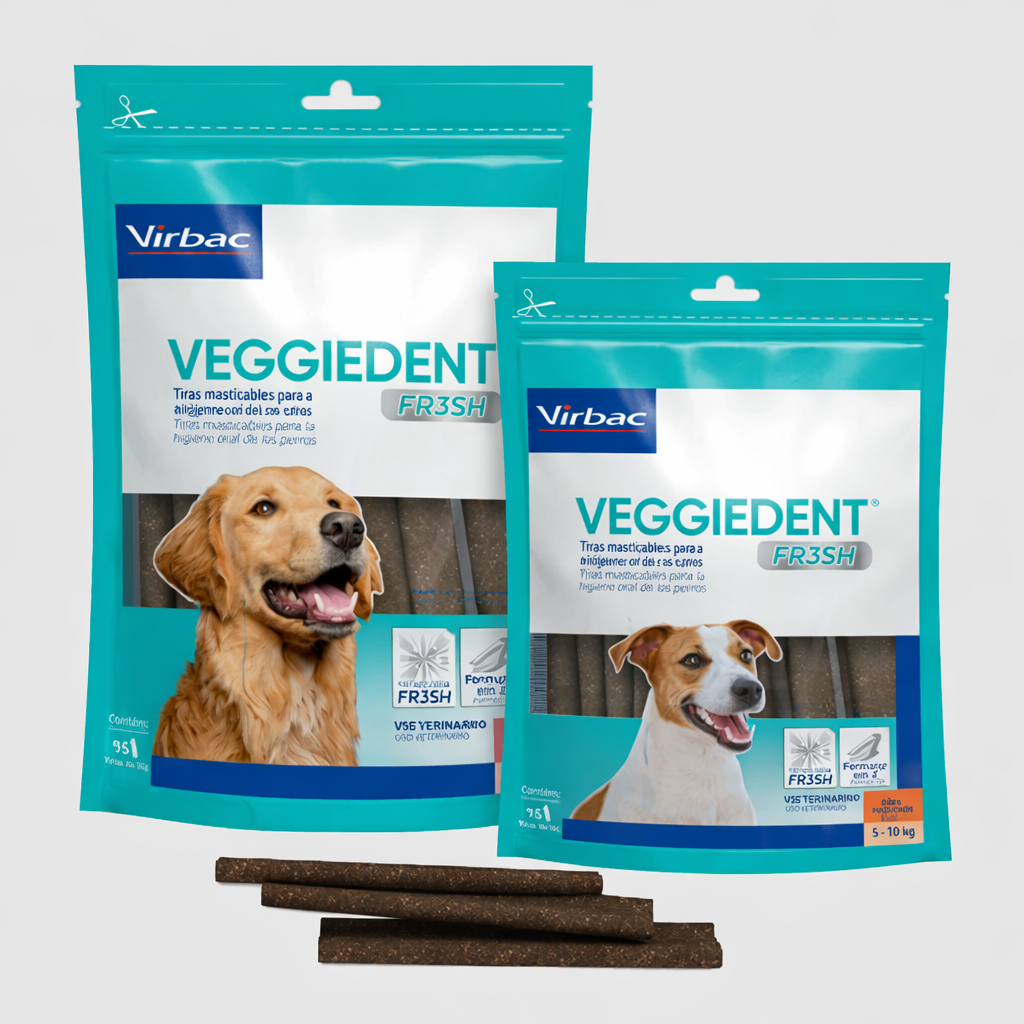 virbac® veggiedent fresh – tiras masticables para higiene oral canina
