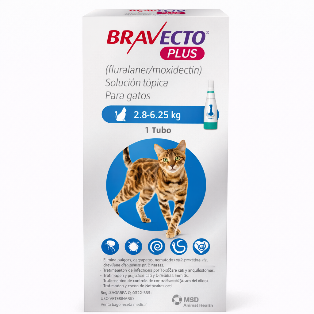 bravecto plus® solución tópica antiparasitaria para gatos