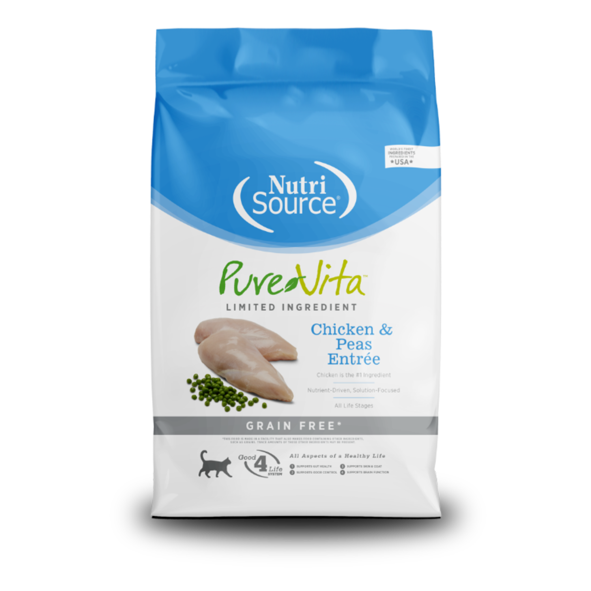 nutrisource purevita limited ingredient chicken & peas entrée – alimento seco para gatos