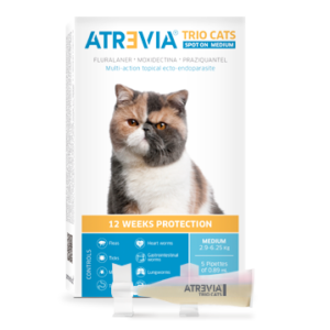 Atrevia Trio Cats – Antiparasitario Spot On para Gatos 2.9 kg – 6.25 kg